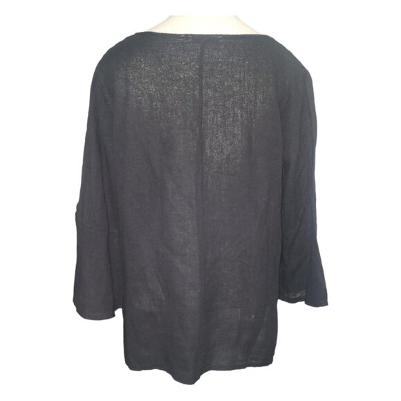 CT1699 Gigi Moda Gianni Black Bell Sleeve Blouse S/M - Picture 5 of 5